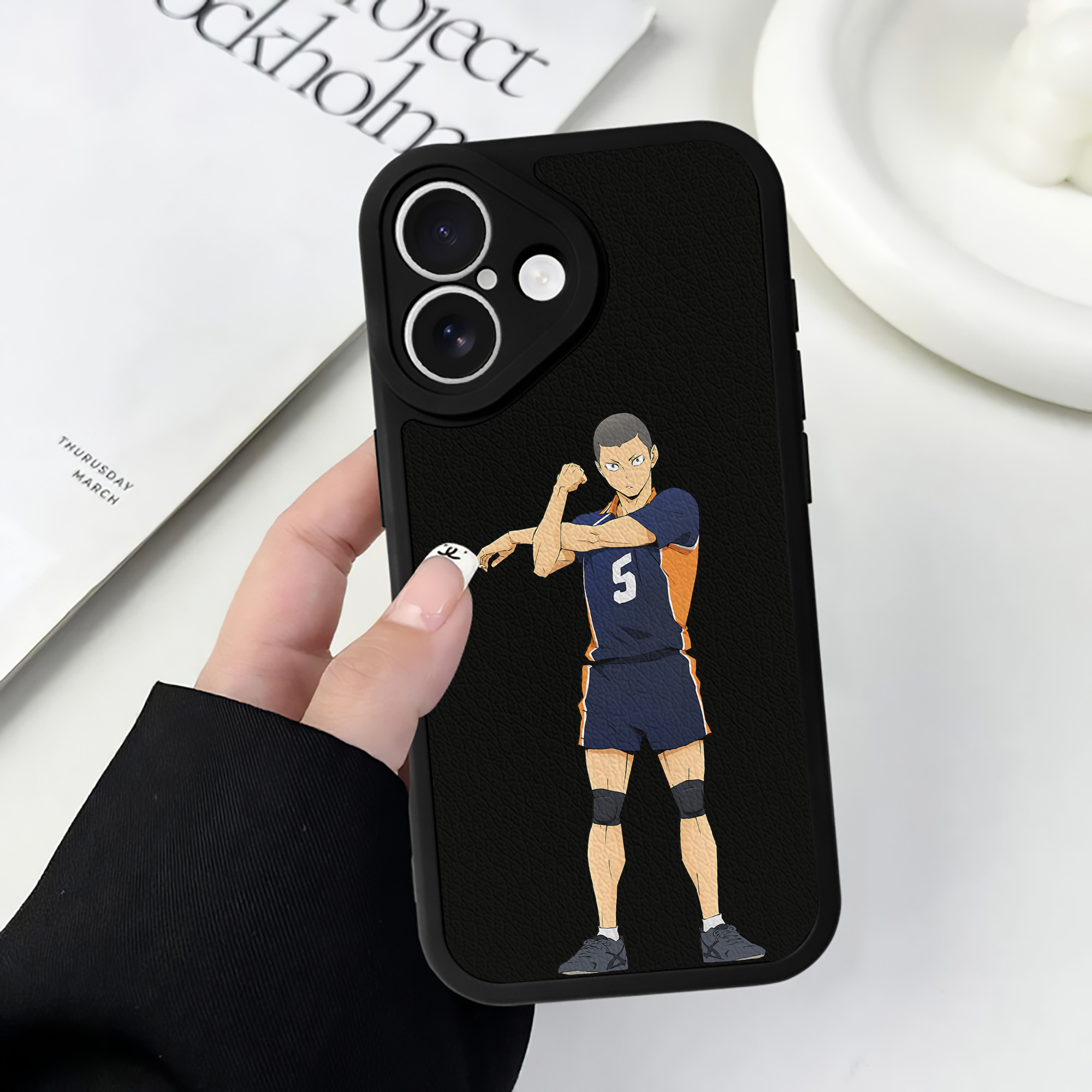 （画像用） ハイキュー!! Haikyu!! 【iPhone 16シリーズ対応】シリコンスマホケース（レザー調） 材質：シリコン